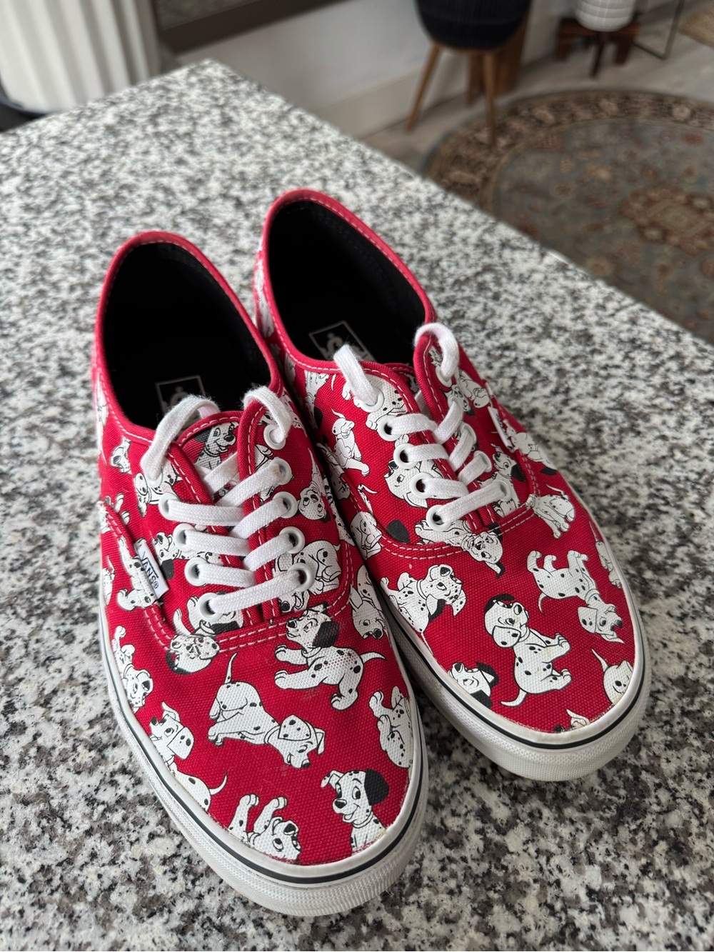 Vans X Disney Red and Black Dalmatian Print Canvas Sneaker